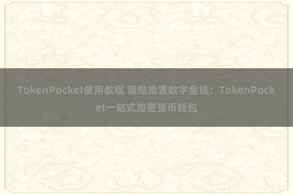 TokenPocket使用教程 简短措置数字金钱：TokenPocket一站式加密货币钱包